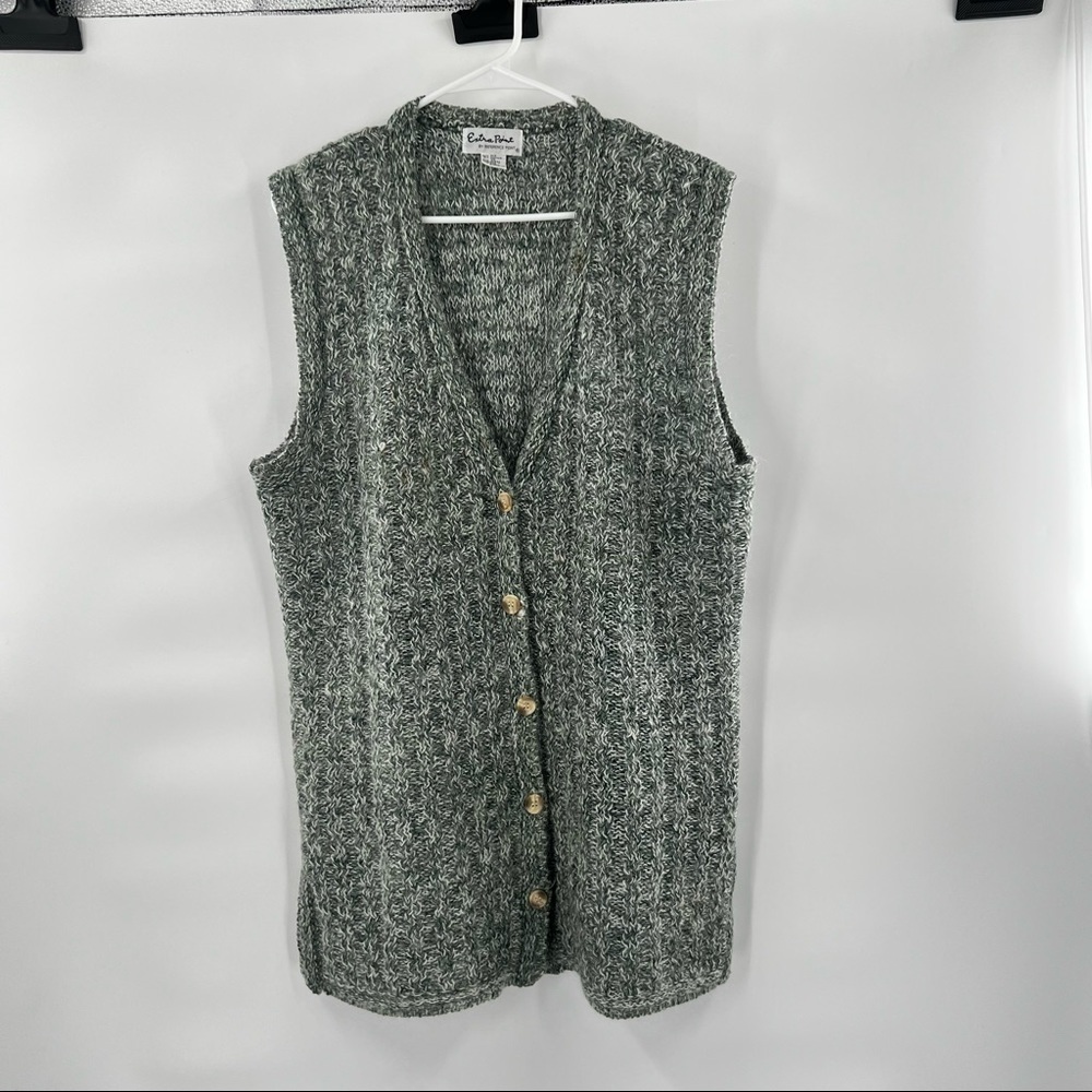 Extra Point Reference Button Down Knit Sweater Ve… - image 5